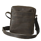 Чоловіча шкіряна сумка через плече планшет месенджер із натуральної шкіри  без клапана коричнева 22×20×5 см, фото 5