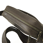 Чоловіча шкіряна сумка через плече планшет месенджер із натуральної шкіри  без клапана коричнева 22×20×5 см, фото 7