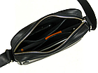 Чоловіча шкіряна сумка через плече планшет месенджер із натуральної шкіри без клапана чорна 22×20×5 см, фото 7