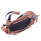 Чоловіча шкіряна сумка через плече месенджер із натуральної шкіри з клапаном світло-коричнева 23×20×6 см, фото 5