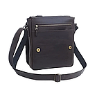Чоловіча шкіряна сумка через плече шкіри планшет месенджер із натуральної шкіри з клапаном коричнева 27×24×5 см, фото 2