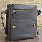 Чоловіча шкіряна сумка через плече шкіри планшет месенджер із натуральної шкіри з клапаном коричнева 27×24×5 см, фото 4