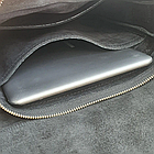 Чоловіча шкіряна сумка через плече на 2 відділи із натуральної шкіри месенджер з клапаном чорна 27×24×7 см, фото 7