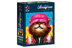 Пазл - 1000 елм. Кіт в рожевій панамі DT1000-07 Vladi Toys