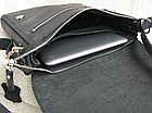 Тонка чоловіча шкіряна сумка через плече планшет месенджер із натуральної шкіри з клапаном чорна 27*23*3 см, фото 3