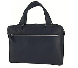 Жіноча шкіряна сумка для документів формату А4 з натуральної шкіри на плече з ручками чорна