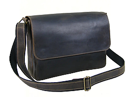 Жіноча шкіряна сумка для документів формату А4 з натуральної шкіри на плече з клапаном коричнева