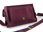 Жіноча шкіряна маленька сумка клатч крос-боді через плече з натуральної шкіри бордова, фото 2