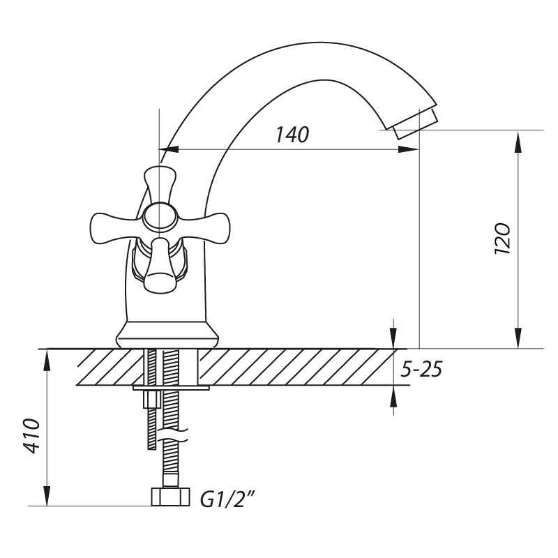 Змішувач для умивальника ZERIX JAP 827