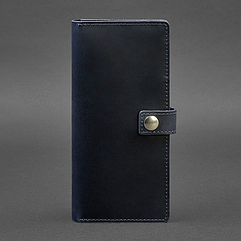Чоловічий шкіряний тревел-кейс гаманець портмоне з натуральної шкіри синій