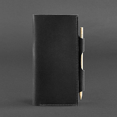 Чоловічий шкіряний тревел-кейс гаманець органайзер холдер для документів портмоне з натуральної шкіри чорний