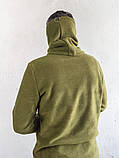 Воєнна флісова кофта на блискавці Garment Factory, оливкова Фліска ЗСУ флісова куртка, тактична кофта з кишенями РОЗМІР 46 S, фото 8