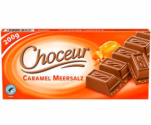 Шоколад молочний Choceur Caramel Meersalz з карамеллю і сіллю, 200 г.
