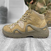 Ботинки с усиленным носком военные (40-44 р) Берцы тактические олива (кордуа) из натуральной кожи для ЗСУ MAR