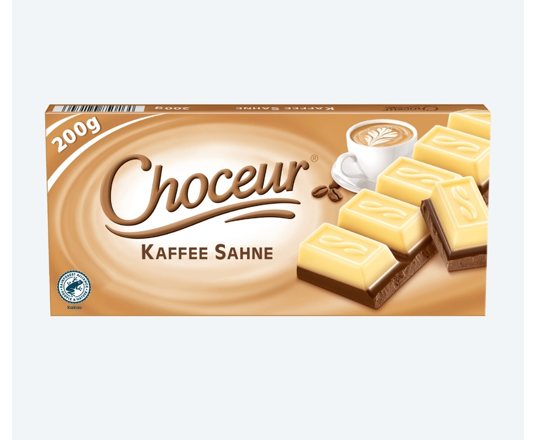 Шоколад Choceur Kaffee Sahne зі смаком капучино, 200 г.