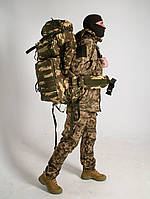 Військовий тактичний великий рюкзак на 110 літрів з системою моллі армійський Песок Мультиким Піксель