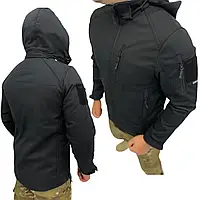 Тактическая Курточка чёрная софт шелл, Combat, чёрная софт шелл курточка M