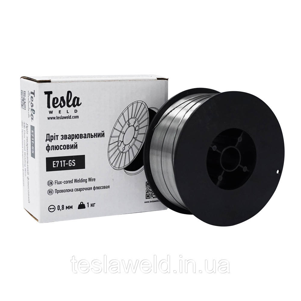 Дріт флюсовий 10 шт. Tesla Weld E71T-GS 0,8 мм 1 кг (самозахисний)