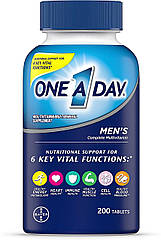Вітаміни та мінерали зі США Bayer One-A-Day Мультивітаміни для чоловіків Мультимінеральна домішка 200 таблеток