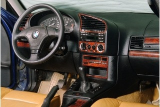 Накладки на панель (SD/Coupe) Темное дерево для BMW 3 серия E-36 1990-2000 гг - фото 5 - id-p1792232010