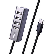 Хаб Hoco HB1 Line Machine — USB To (4 USB) — Silver