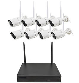 Комплект відеоспостереження бездротовий 3380KIT-8CH-2MP 1080P WiFi на 8 камер (5519)