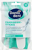 Зубочистки - флостік із зубною ниткою Dontodent Zahnseide-Sticks, 40 шт.
