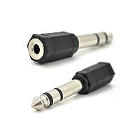 Переходник Jack 6.3 (папа)/Jack 3.5 (мама) Stereo, Black, пластик,Q100 a