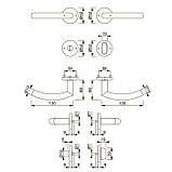 Комплект ручок ALTA WC неіржавка сталь матова, фото 2