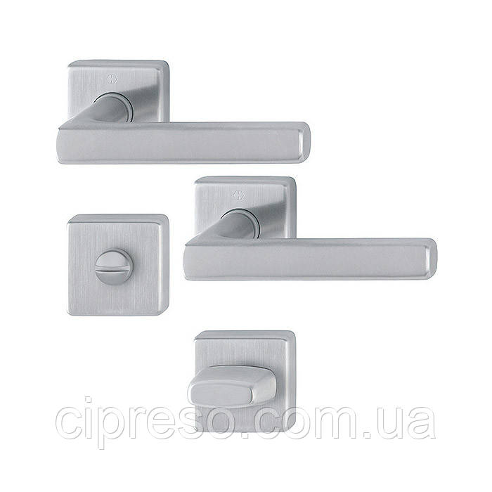 Комплект дверних ручок DALLAS WC неіржавка сталь матова, фото 1