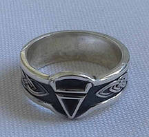 Кільце  "Велес" з чорнінням зі срібла 925 проби
