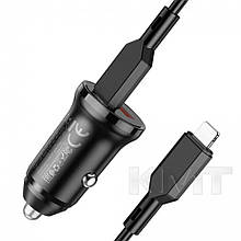 BZ18A PD20W+QC3.0 car charger set(Type-C to Type-C) — Black
