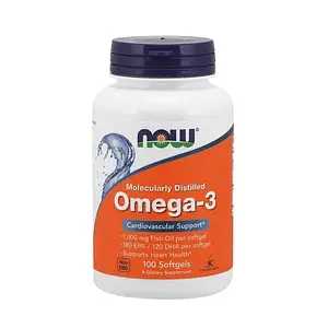 Омега 3 Now Foods Omega 3 1000 mg 100 softgels НАУ фудс
