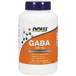 Гамма-Аміномасляна Кислота Now Foods GABA 500 mg 200 cap Cap Габа Нау фудс