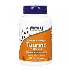 Таурін Nou Foods Taurine 1000 mg Double Strenth 100 veg caps Нау Фудс