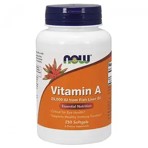 Вітамін А Now Foods Vitamin A 25000 IU Fish Liver Oil 250 softgels