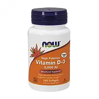 Вітамін Д Now Foods Vitamin D3 2000 IU 240 softgels