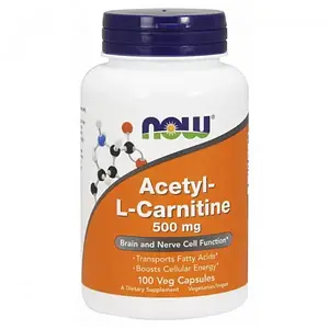 Ацетил Л-Карнітін Now Foods Acetyl-L-Carnitine 500мг 100 veg caps