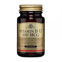 Вітамін В12 Ціанокобаламін Solgar Vitamin B 12 100 mcg 100 tabs