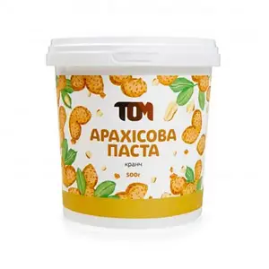 Арахісова Паста ТОМ зі шматочками арахісу 500 g