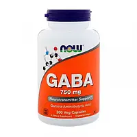 Гамма-Аминомасляная Кислота Now Foods GABA 750 mg 200 cap Габа Нау фудс