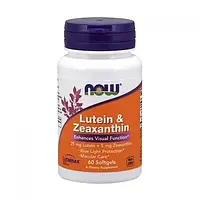 Лютеин для зрения с зеаксантином Now Foods Lutein & Zeaxanthin 60 softgels