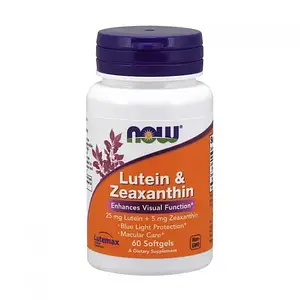Лютеїн для зору із зеаксантином Now Foods Lutein & Zeaxanthin 60 softgels