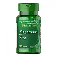 Магний и цинк Puritan's Pride Magnesium with Zinc 100 tabs