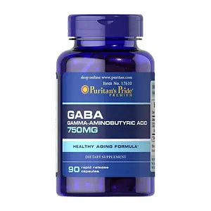 Гамма-аміномасляна Кислота Puritan's Pride GABA (Gamma Aminobutyric Acid) 750 mg 90 capsules