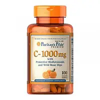 Витамин С и шиповник + биофлавоноиды Puritan's Pride C-1000 mg with bioflavonoids and wild rose hips 100