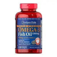 Рыбий жир Омега 3 Puritan's Pride Triple Strength Omega-3 Fish Oil 1360 mg 120 softgels