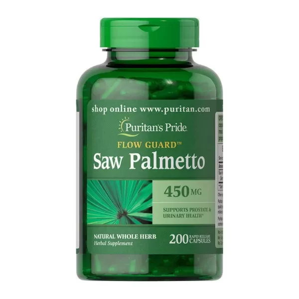 З Пальметто Puritan's Pride Saw Palmetto 450 mg 200 caps, Екстракт пальми сереноа