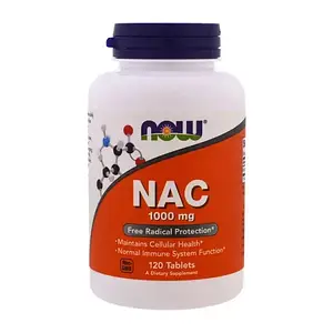 N-ацетилцистеїн Now Foods NAC 1000 mg 120 tabs, Nac n-ацетил-l-цистеїн