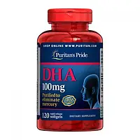 Докозагексаеновая кислота Puritan's Pride DHA 100 mg 120 softgels, , ДГК